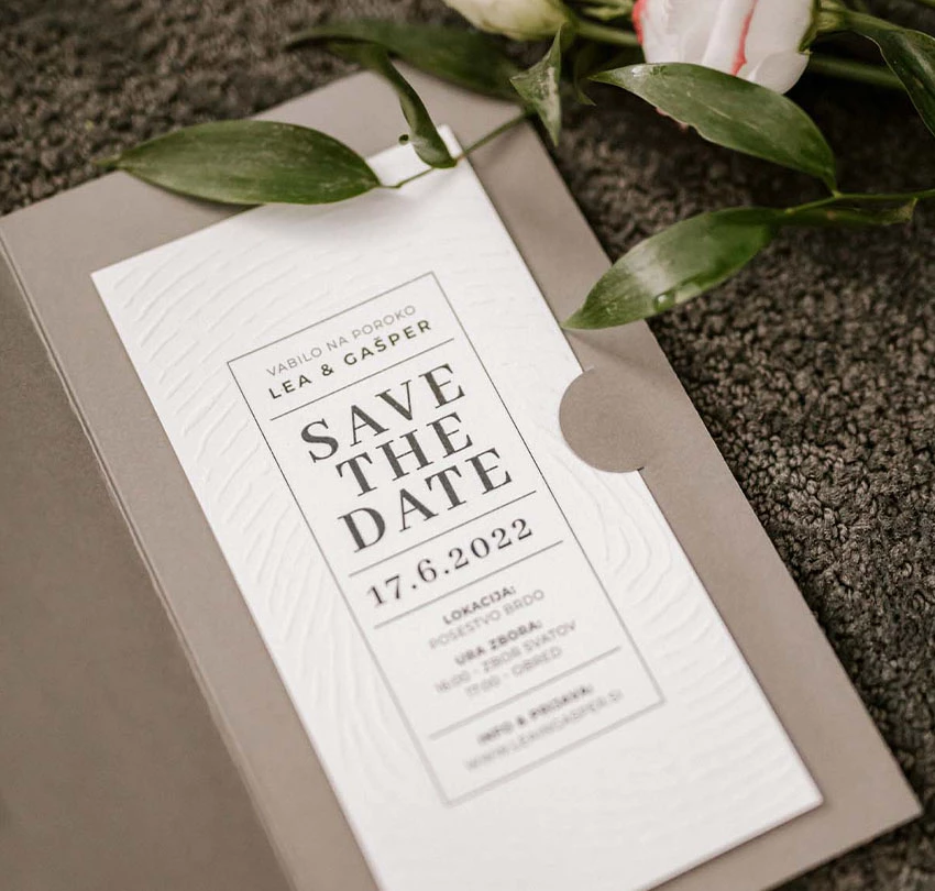 Wedding invitation of Lea and Gašper