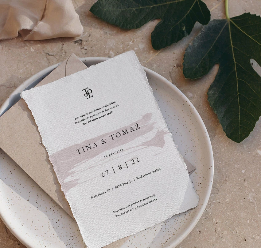 Wedding invitation of Tine and Tomaž